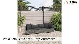 Patio Sofa Set Set of 4 Grey Anthracite
