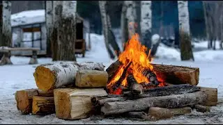 You’re in a Quiet Winter (24/7)❄️ Listening to a Warm Crackling Fire