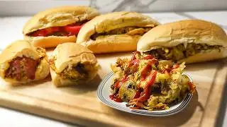 How to Make Easy Chicken & Cheese Sandwich at Home 🥪 + Mushroom & Fried Potato Recipe