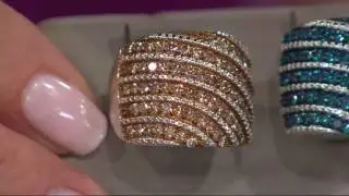 Pave' Colored Diamond Wide Ring, Sterling, 1.50 cttw by Affinity on QVC