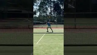 Tennis coach with chip and charge drill