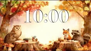 10 Minute Fall Focus Timer 🍁 Cozy Woodland Classroom November Ambience & Peaceful Acoustic Music