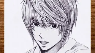 Anime sketch | how to draw Light - [Death Note] | step by step drawing tutorial