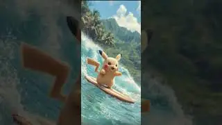 Surfing Pikachu Catches the Perfect Wave | Viral Pok&eacute;mon Animation