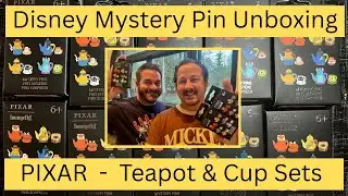 Disney PIXAR Mystery Pin Unboxing of Teapots and matching Teacups #disneypinunboxing #disneypins