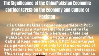 Significance of CPEC in our Economy||Importance of CPEC for Pakistan ||Essay on CPEC||