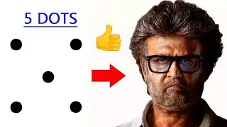 Turn 5 dots into Jailer Rajnikanth drawing easy - How to draw superstar rajnikanth outline drawing