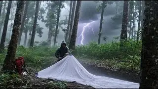 Solo Winter Camping in Rain & Thunderstorm -BEST SOLO CAMPING IN HEAVY RAINSTORM