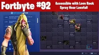 Fortnite Fortbyte #92 Accessible Using Love Rock Spray near Lavafall Challenge