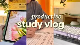 a very productive study vlog🌷🧋lectures, online classes, ipad setup, note-taking ft. epomaker ⌨️