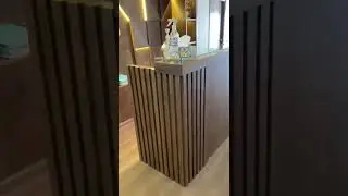 Wooden reception desk made by H_Wood_Craft