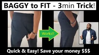 DIY-Fast and Easy Way to Fix Baggy Crotch or Groin on Pants part 2. #tailor #stitchingideas