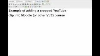 Screencast showing how it is possible to crop YouTube videos and embed them into Moodle