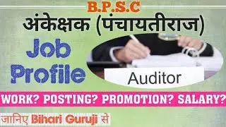 B.P.S.C | Auditor | अंकेक्षक | पंचायतीराज | Job Profile | जानिए Bihari Guruji से