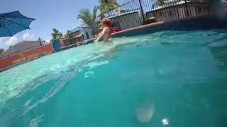 Swimming at Ingenia Holiday park Hervey Bay 