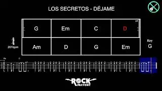 LOS SECRETOS - Déjame [CHORD PROGRESSION + GUITARLESS BACKING TRACK +TABS ]