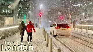 England, London in a Heavy Snow storm, London Christmas in Snowfall, Dec 2022..!