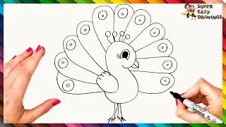 How To Draw A Peacock Step By Step 🦚 Peacock Drawing Easy