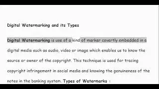 Digital Watermarking and its Types | What Is Watermarking?