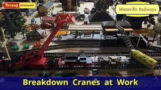 New Breakdown Cranes on the OO Gauge Pool Table Project Model Railway.