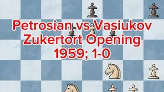 USSR Championship | (White) Tigran Vartanovich Petrosian vs (Black) Evgeni Vasiukov | 1959; 1-0