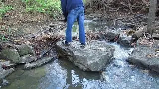 Releasing Creek Water Blocked by Trash and Debris