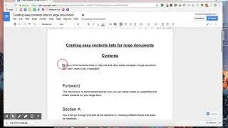 Adding a linked table of contents in Google Docs