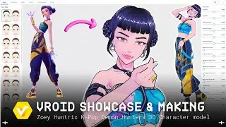 ☆Зои Хантрикс, K-Pop Охотники на демонов☆ Создание 3D-моделей аватара для VTuber и VRChat【#VRoid ...