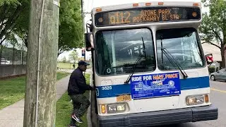 ᴴᴰ MTA Bus: 2006 Orion VII OG Hybrid #3525 on the Q112 Bus @ Tuskegee Airmen Way/159 St.