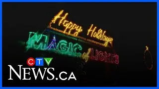 Holiday lights dazzle the night sky in Springwater