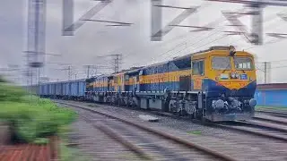 JHANSI DIESEL LOCO SHED || WDG4D TWINS 70814+70816 with BCN bound to ANDAL || Curving out of NJP ||