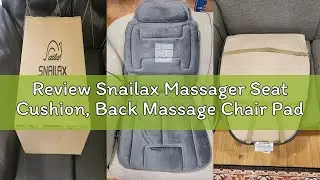 Review Snailax Massager Seat Cushion, Back Massage Chair Pad with Heat, Full Back and Thighs Massage