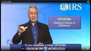 ASL: IRS Letter CP3219A: Statutory Notice of Deficiency (Captions & Audio)