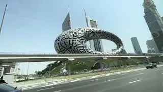 Driving on Sheikh Zayed Road Dubai | Burj Khalifa, Museum of the Future & Exotic Cars