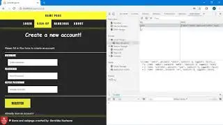 User registration with JavaScript validation and error message