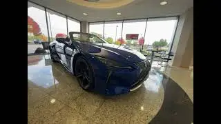 This beautiful 2023 Lexus LC 500 in Ultra Sonic Blue Mica is available here at Lexus of Madison.