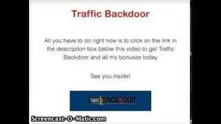 Traffic Backdoor Review & Exclusive Bonus $118 Bonus for Traffic Backdoor
