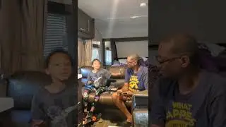 Trying to teach your dad how to play Pokemon.  #family #gocamping #pokemon #forestriver