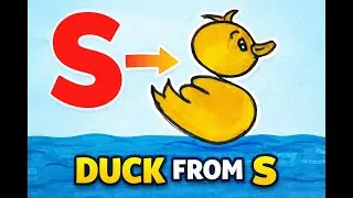 LEARN How To Draw Duck From Letter S Easy Drawing For Kids