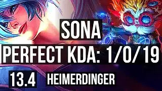 SONA & Jinx vs HEIMERDINGER & Jhin (SUP) | 1/0/19, 900K mastery | EUW Master | 13.4