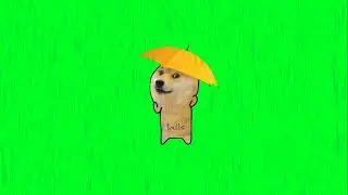 Doge dancing in rain Meme Template || Green Screen || Motherboard Bois