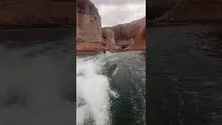 Learning how to water ski for the first time. #LakePowell #Trending #Viral #Short ￼