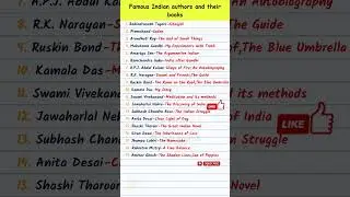 Famous Indian Authors and their books | Books and Authors #trending #viral  #shorts #gk #gkquiz