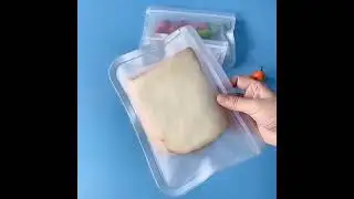 10pcs Thickened PEVA Food Bag Reusable Freezer Bags Food Storage Bags Ziplock Leakproof Snack Bag