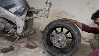 How To Make Single Sided Swingarm Fat Tyre 240 + Car Wheel