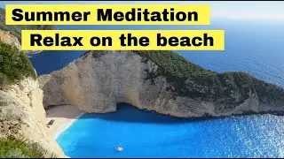 Meditation Music with Calming Wave Sound | Relax on the Beach | Escape City Life | Clear your Mind