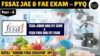 FSSAI FAE & JAE Exam Previous Year Paper | Food Analyst Exam Solved PYQ | FSSAI Previous Year Paper