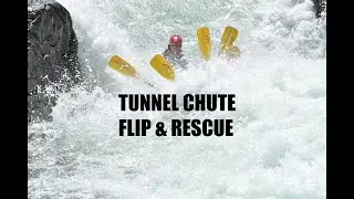 White water rafting flip & rescue mission - American River's Tunnel Chute