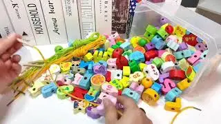 Stringing Bead Set Wooden Threading Toys For Kids