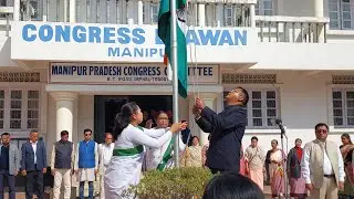 Live: National flag hoisting Function, Bharat Jodo Yatra at Congress Bhawan, Imphal.